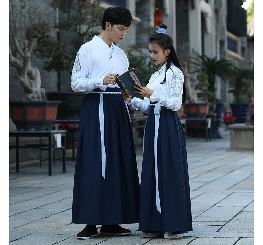 Couple Matching Embroidered Hanfu Costume / Set