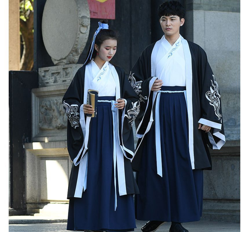 Couple Matching Embroidered Hanfu Costume / Set