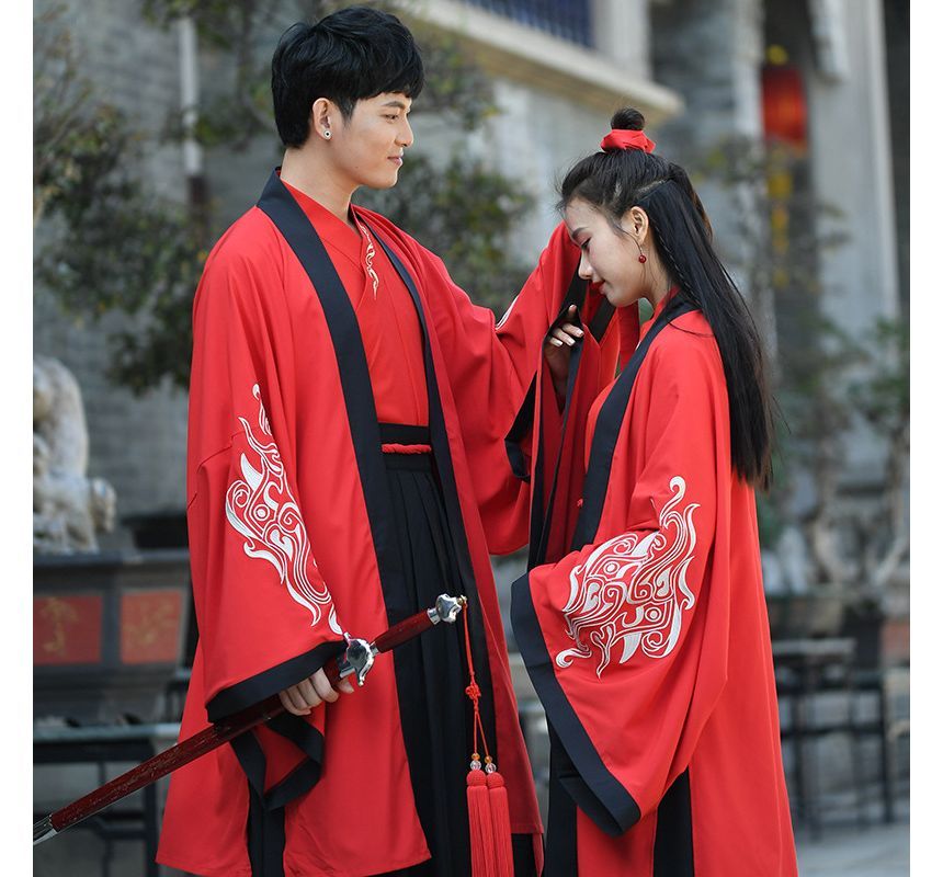 Couple Matching Embroidered Hanfu Costume / Set