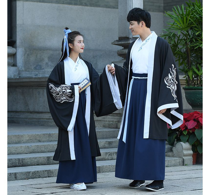 Couple Matching Embroidered Hanfu Costume / Set