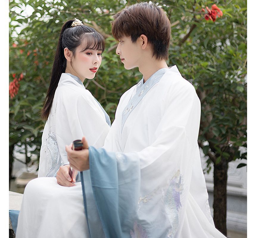 Couple Matching Dragon Embroidered Hanfu Costume / Set