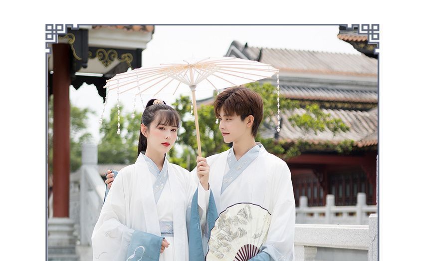 Couple Matching Dragon Embroidered Hanfu Costume / Set