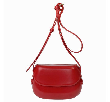 Faux Leather Buckled Flap Crossbody Bag