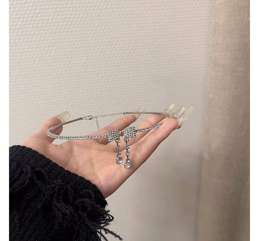 Bow Choker Alloy Rhinestone