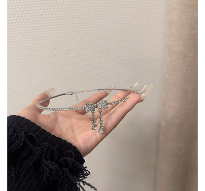 Bow Choker Alloy Rhinestone