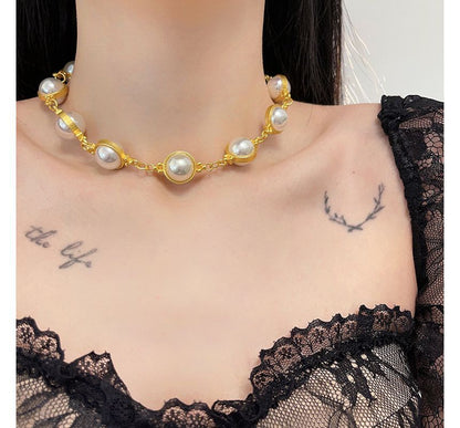 Faux Pearl Alloy Bracelet / Dangle Earring / Necklace