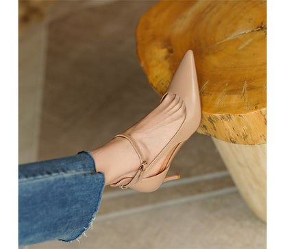 Ankle Strap Plain Stiletto Heel Sandals