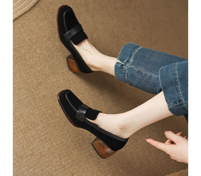 Chunky Heel Loafers