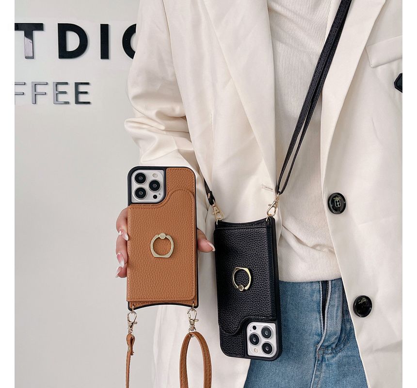 Faux Leather Card Holder Phone Case