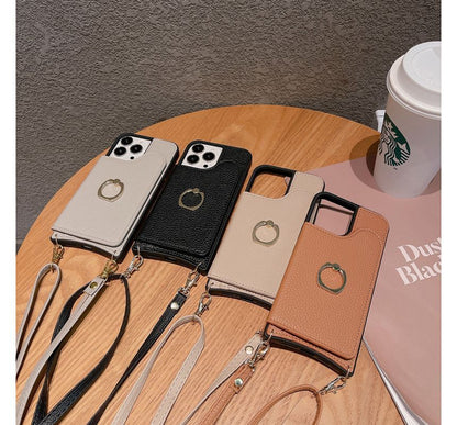 Faux Leather Card Holder Phone Case