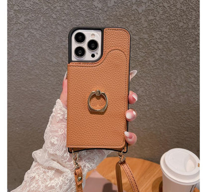 Faux Leather Card Holder Phone Case