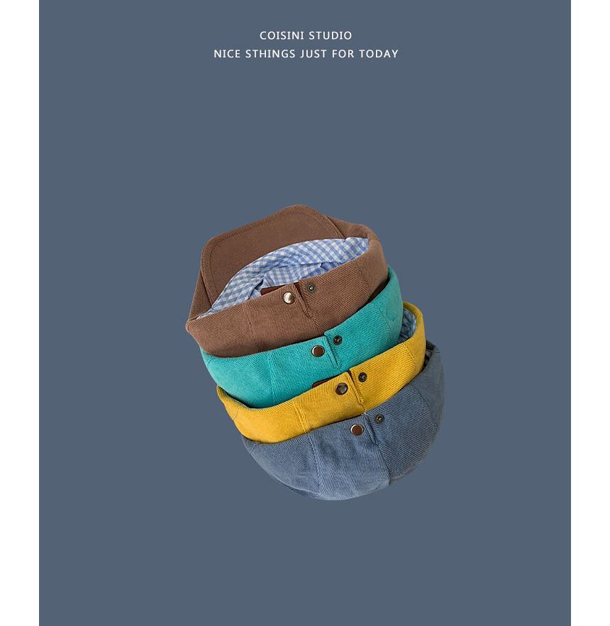 Plain Corduroy Flat Cap