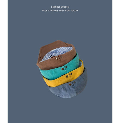 Plain Corduroy Flat Cap