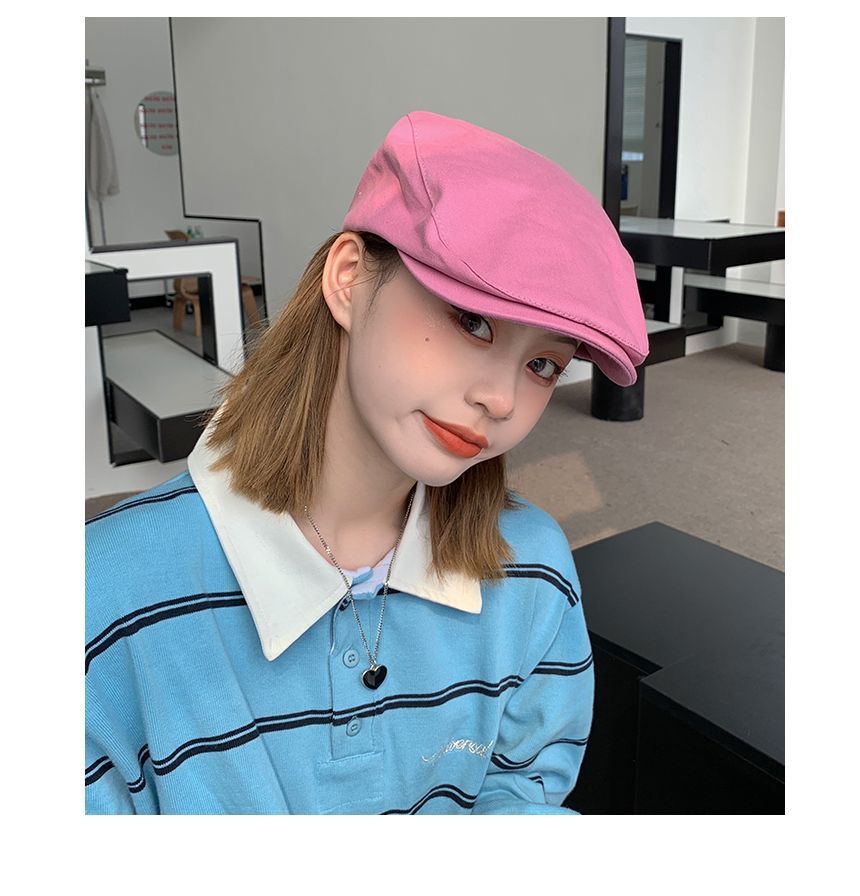 Lettering Embroidered Flat Cap