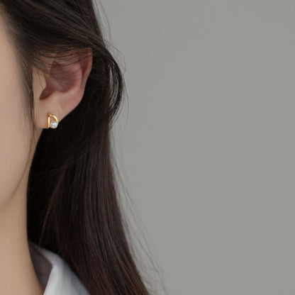 Faux Pearl Sterling Silver Earring