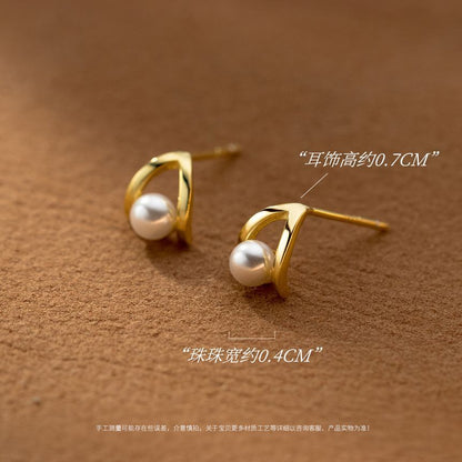 Faux Pearl Sterling Silver Earring