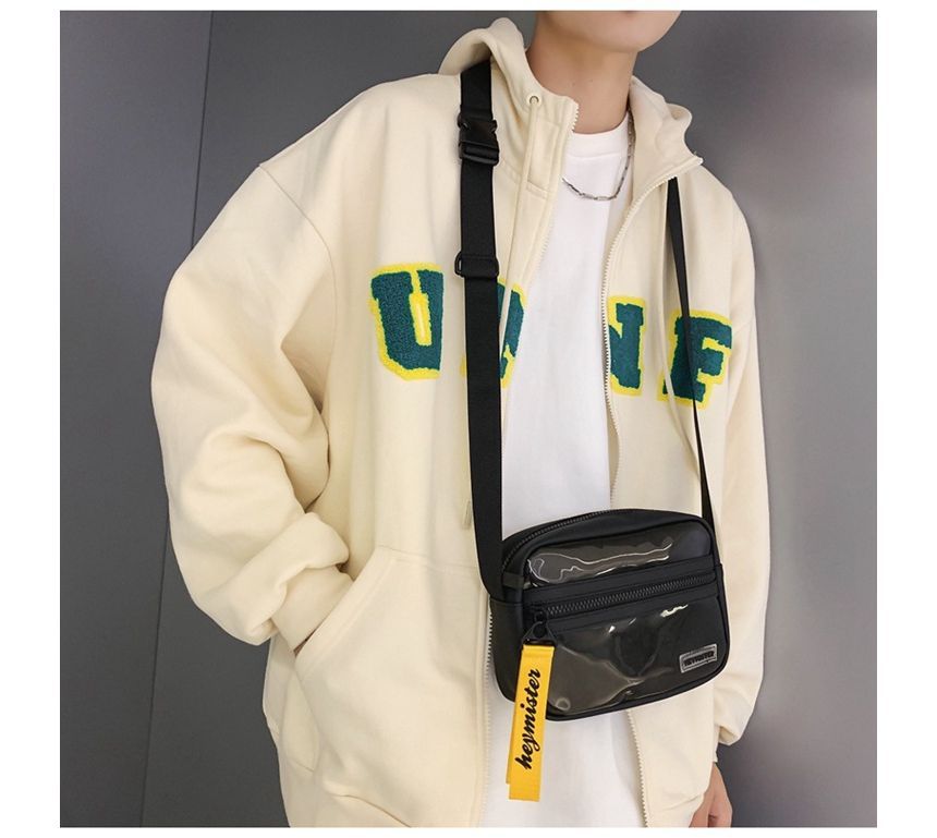 PVC Panel Zip Crossbody Bag