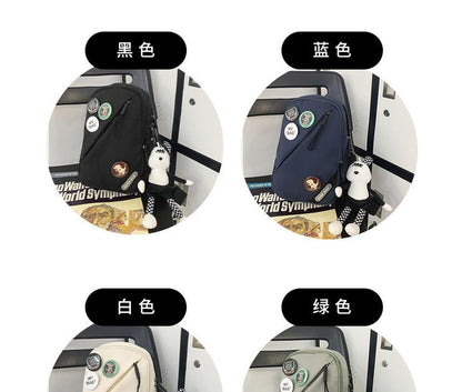 Lettering Applique Nylon Sling Bag / Badge / Bag Charm / Set