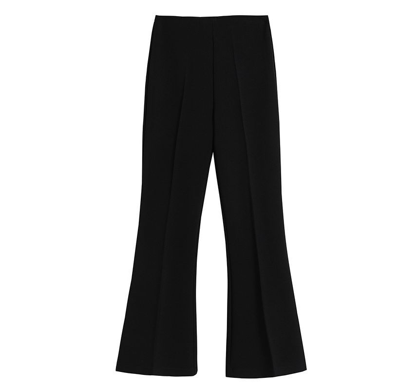 Pantalon taille haute uni coupe bootcut (différents modèles)