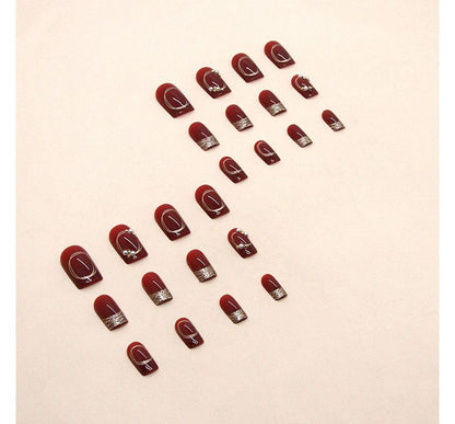 Rhinestone Faux Nail Tips