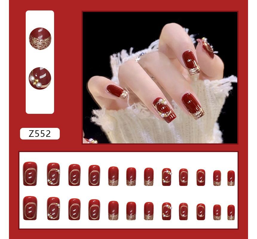 Rhinestone Faux Nail Tips