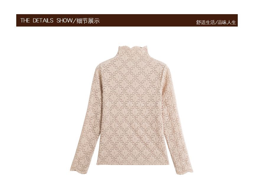 High Neck Lace Blouse with Long Sleeves