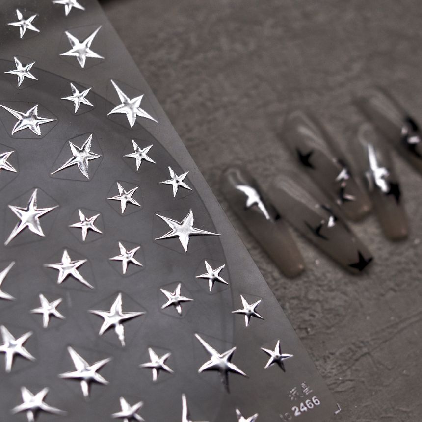 Star Metallic Nail Art Stickers