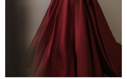 Asymmetrical Strapless Ball Gown A-Line Plain