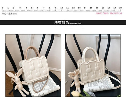 Top Faux Bag Handle Leather Crossbody Rabbit