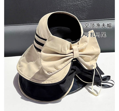 Bow Striped Visor Hat