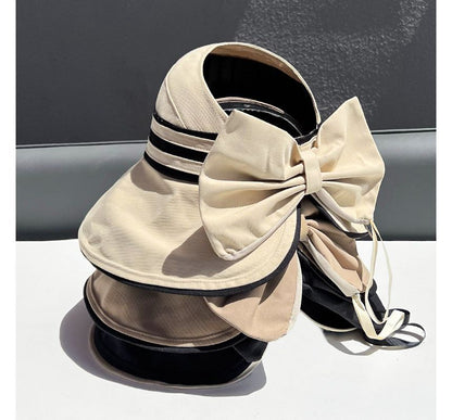 Bow Striped Visor Hat