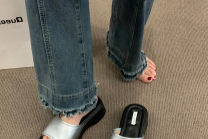 Platform Wedge Heel Slide Sandals