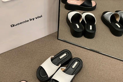 Platform Wedge Heel Slide Sandals