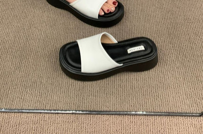 Platform Wedge Heel Slide Sandals