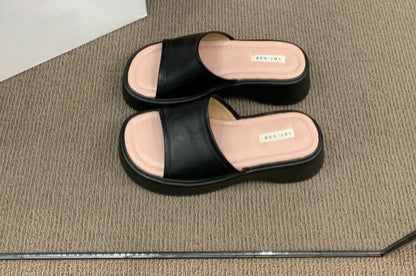 Platform Wedge Heel Slide Sandals
