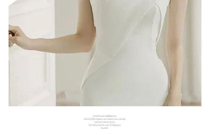 Wedding Gown Mermaid Satin Tube Plain