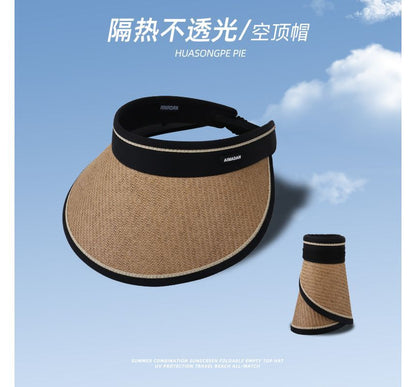 Piped Straw Sun Hat