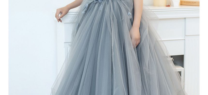 Strapless Mesh A-Line Evening Gown