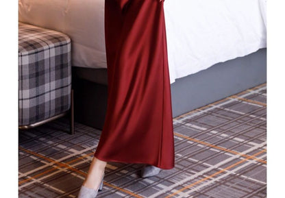 Sleeveless Stand Collar Plain Tie Back Satin A-Line Evening Gown