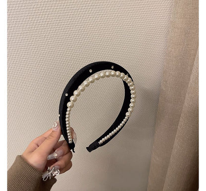 Headband Pearl Velvet Faux