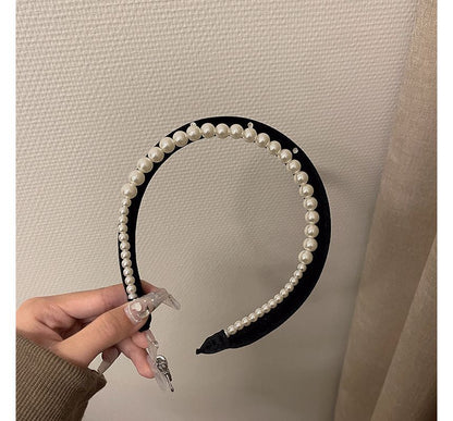 Headband Pearl Velvet Faux