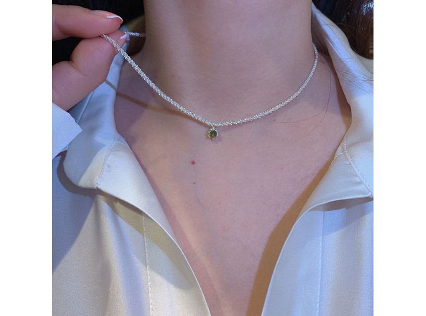 Rhinestone Pendant Alloy Choker