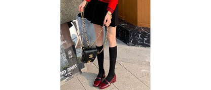 Plain Block Heel Mary Jane Pumps (Various Designs)