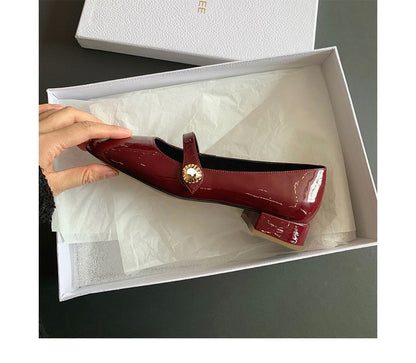 Plain Block Heel Mary Jane Pumps (Various Designs)