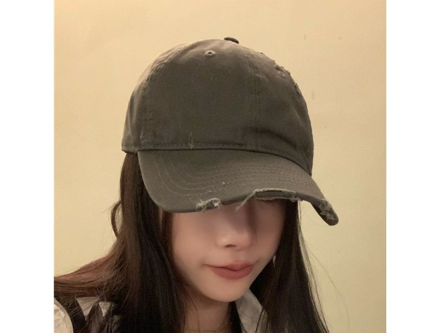 Distressed Plain Baseball Cap