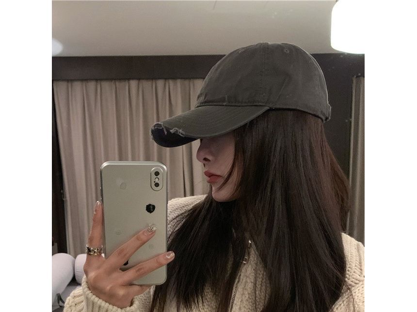 Distressed Plain Baseball Cap