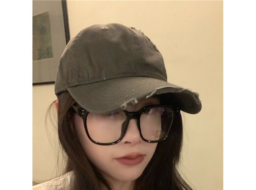 Distressed Plain Baseball Cap