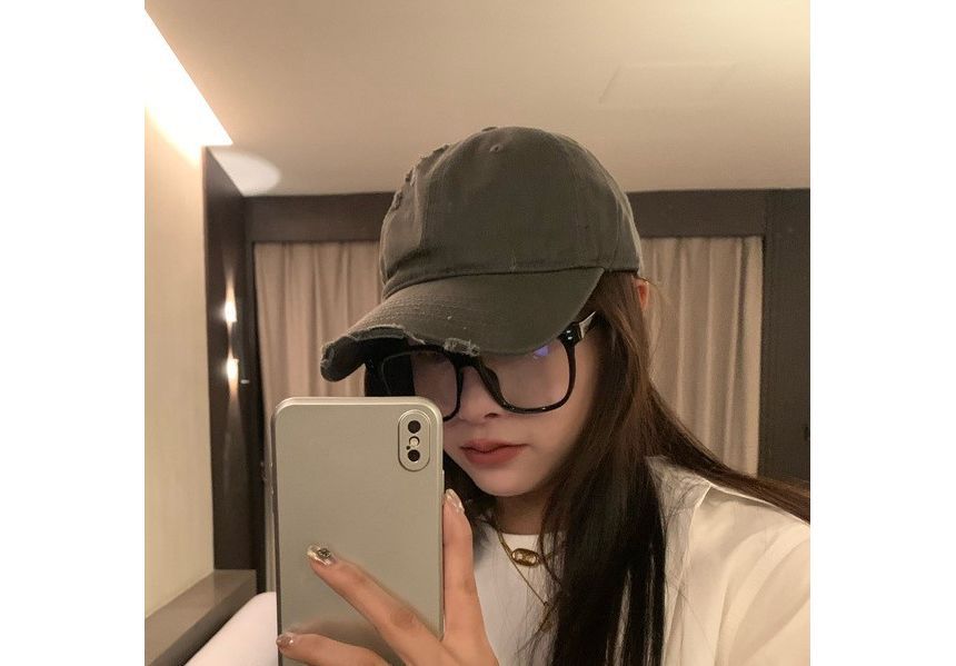 Distressed Plain Baseball Cap