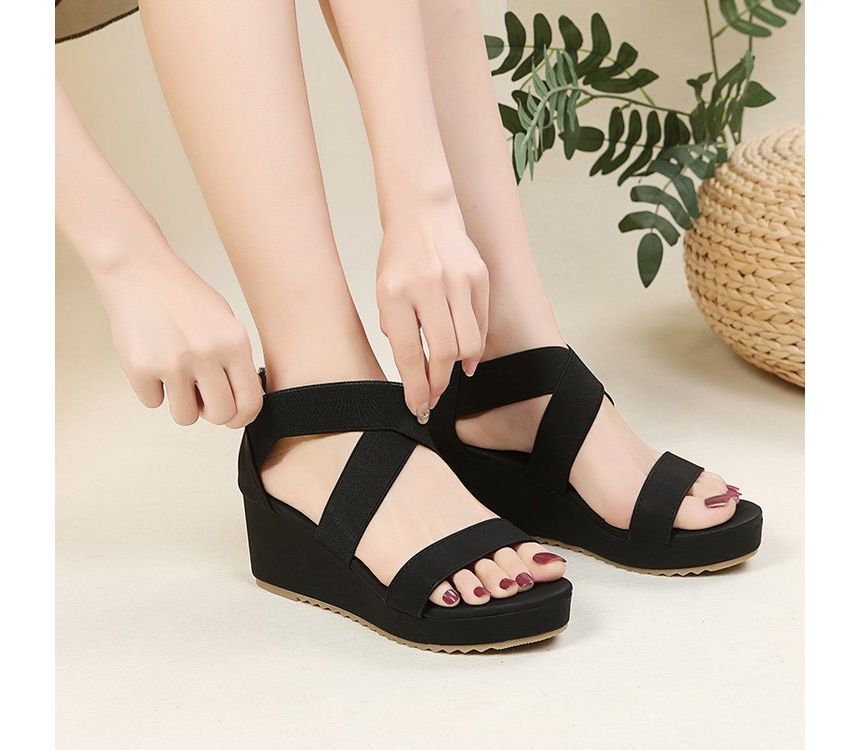 Criss Cross Wedge Sandals