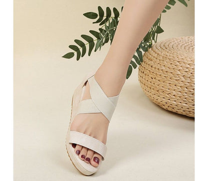 Criss Cross Wedge Sandals